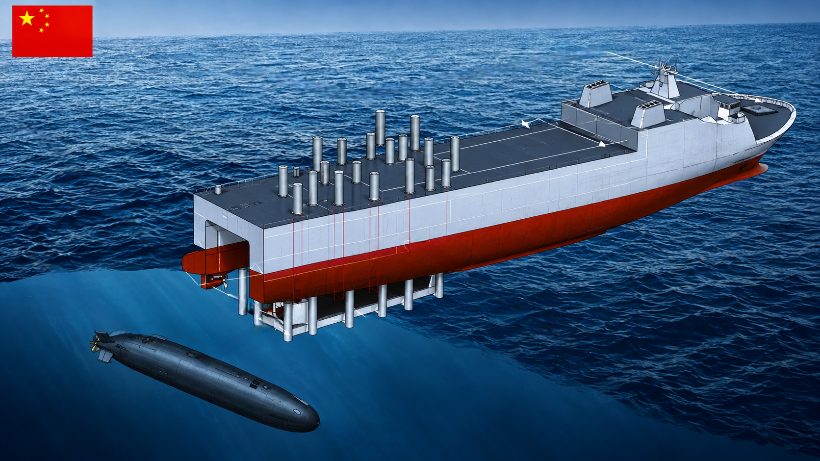 China construye un buque nodriza para submarinos no tripulados de gran tamaño